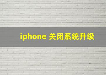 iphone 关闭系统升级